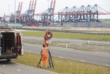port workers installing one of 30 new Animal Estates signs